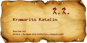 Kramarits Katalin névjegykártya
